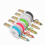 2 in 1 Alloy Shell Retractable Charging USB Cable for Samsung and iPhone