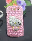 Cell Phone Accessory for Luxury Bling Rhinestone Pearl Decorated Hello Kitty for Phone Cover for Samsung