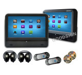 2014 New 9 Inch HD Touch Screen Active Car Headrest DVD Player with Games/USB/SD/IR/FM Transmitter+Bracket, 2 IR Headphones