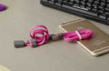 White Rose Red Purple Noodles Flat Micro USB 2.0 Charging Data Sync Cable