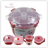 BPA Free 2.6L Food Grade Plastic Microwave Rice Steamer with Spoon