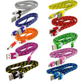 Micro USB Cables Noodle Flat Data Sync Charging Cables Colorful Chargers