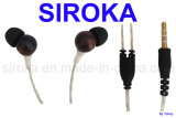 Hard to Wind Cable Acacia Wood Earphone for Blackberry