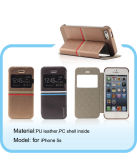 PU Leather Book Window Mobile Phone Case for iPhone