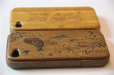 Engrave Grass Style Wood Mobile Cover