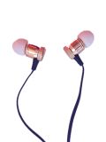 3.5mm Stereo Flat Cable Metal Earphone with Mic
