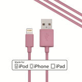 for Apple Mfi Certified 8 Pin Connector 3.3ft/1m Pink USB 2.0 Cable for iPhone 6 Mobile Charger Cable