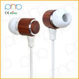 Fashion Bass Wood Earphone with Silicone Cap for Mobile Phone