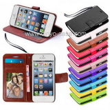Crazy Horse ID Credit Card Slots Holder Stand Book Cell Phone Flip Wallet Leather Case Cover for Apple iPhone 5 5s 5se