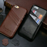 Top Quality Genuine Leather Back Cover with Card Slots for Phones