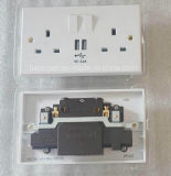 13A 2 Gang Socket with USB Charger 2.4A