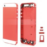 High Quality for iPhone 5s Full Housing Faceplates W/ Buttons SIM Card Tray - White / Red