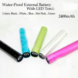 2400mAh Water-Proof Portable External Battery Power Bank with LED Torch for iPhone (RS007)