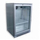 Back Bar Cooler with 138L Capacity, Available in Black/Silver or Glass/Solid Color Single Door