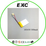Prismatic Lithium-Ion Polymer Rechargeable Batteries Exc303450 3.7V 500mAh for DVR
