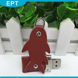 Brown Fish Shaped Leather Keychain USB Flash Drive (TL012)