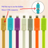 2-in-1 8 Pin/Micro USB Flat Charging & Data Sync Cable for iPhone 5