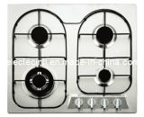 Gas Stove with 4 Burners and Stainless Steel Panel Mat, Enamel Pan Support, Flame Failure Device for Choice (GH-S634E)