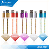 Veaqee Metal Braided Line Aluminium Alloy Plug USB Data Cable