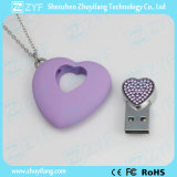 Purple Heart Pendant Shape Jewelry USB Flash Drive (ZYF1908)