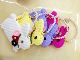 Lovely Rabbit Pearl Chain Silicone Cell Phone Cover (BZPC022)