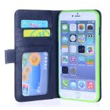 PU Leather Wallet Case Mobile Accessory for iPhone 6 Plus with TPU Shell