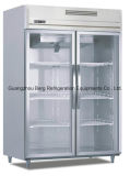 Commercial Stainless Steel Display Refrigerator with Glass Door with Ce