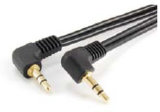 3.5mm Stereo Right Angle Plug to 3.5mm Stereo Right Angle Plug, Flat Cable