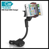 Universal Smart Cell Mobile Phone Car Holder Mount with Dual USB