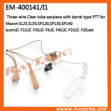 Beige 3-Wire Clear Tube Surveillance Earpiece for Icom IC-F13/IC-F3s/IC-F10