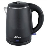 Black Small Size Electric Double Wall Kettle 1.2L Open Lid Button