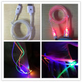 Color 1m Round Visible Luminous LED Micro USB Cable Data Sync Charger Lighting Light Cable for Samsung Galaxy S3 S4 HTC