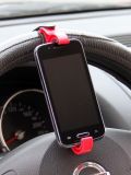 2014 Retractable Soft Belt Car Steering Wheel Mobile Phone Holder
