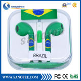 Brazil World Cup Flag Earphone for iPhone 4 & 4s, 5g & 5s