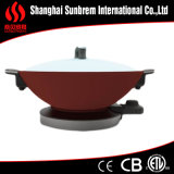 Toughened Glass Lid Cool Touch Handle Electric Wok