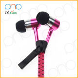 Hot Selling Metal Zipper Earphone with CE and RoHS