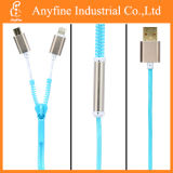 8 Pin 2 in 1 Zipper USB Cable