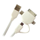 Removeable 1m Flat 4 in 1 USB3.0 Type C USB Cable Lighting 8 Pin Micro Cable for iPhone Mac Book Samsung