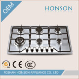 Six Burners Stainless Steel Gas Hob Gas Cooker