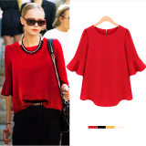 Latest Fashion Women Ladies Dark Red Long Sleeve Shirt T-Shirt