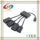 China Wholesale New Products 4 in 1 USB Hub OTG Cable with External Powered
