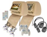 Car DVD Headrest with Game FM SD USB IR Function and Zipper Optional (SK-HD668C)