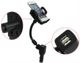 Dual USB Port Charger Car Phone Holder