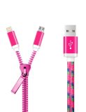 2 in 1 USB 2.0 Cable Zipper Designed Data Cable