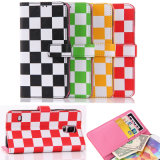 2015 Fashion Colorful Lattice Wallet Cell Phone Case for iPhone 6 Plus
