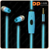 Promotion Colorful EL Wire Illuminated Glowing Earphone Earphone with Mic Earphone for iPhone
