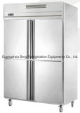 Stainless Steel Four Solid Door Commercial Upright Refrigerator with Ce