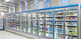 Free Standing Beverage Drink Glass Door Refrigerator Showcase Cold Storage Chamber