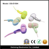 Stereo PVC White Pink Green 100cm Cord Length Earphone (OS-E1505)