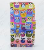 PU Leather Color Printed Wallet Folio Design Smartphone Cellphone Mobilephone Cover for Samsung Galaxy S4